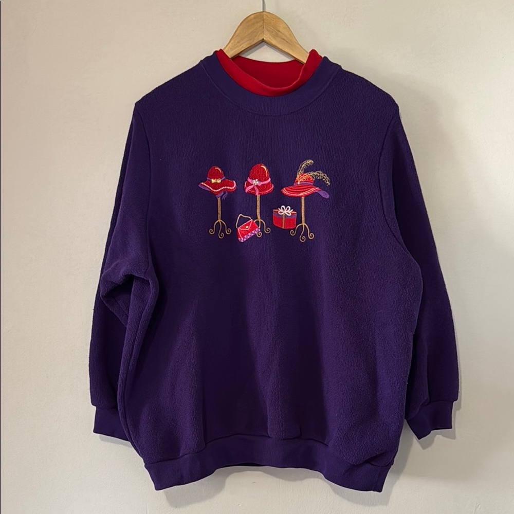 Vintage Bon Worth Hat Fashion Crewneck / Large / 90s